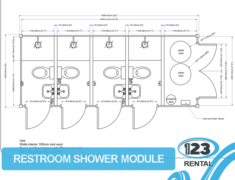 restroom shower module