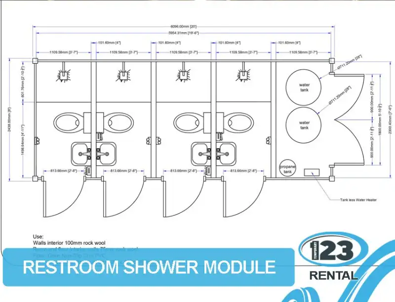 restroom shower module